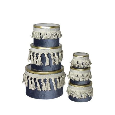 SET 6 SCATOLE BLU CON NAPPE